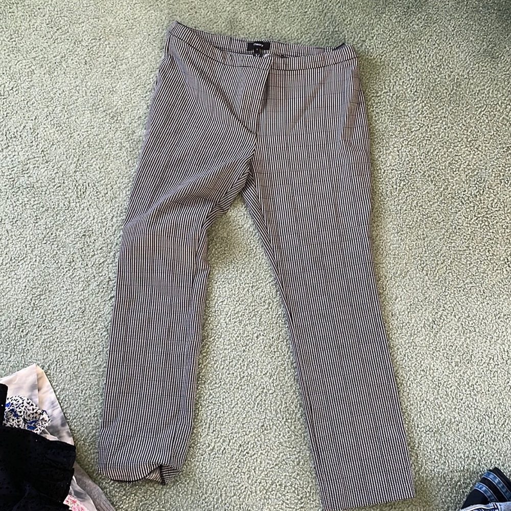 Theory black stretchy checker work pants